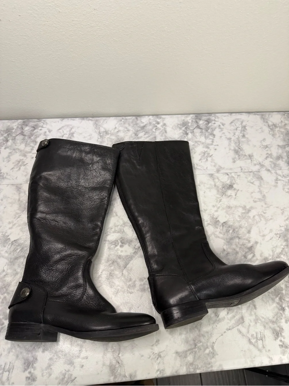 Arturo Chiang Classic Black soft Leather Knee High Women's Riding Boots Sz 8 MW